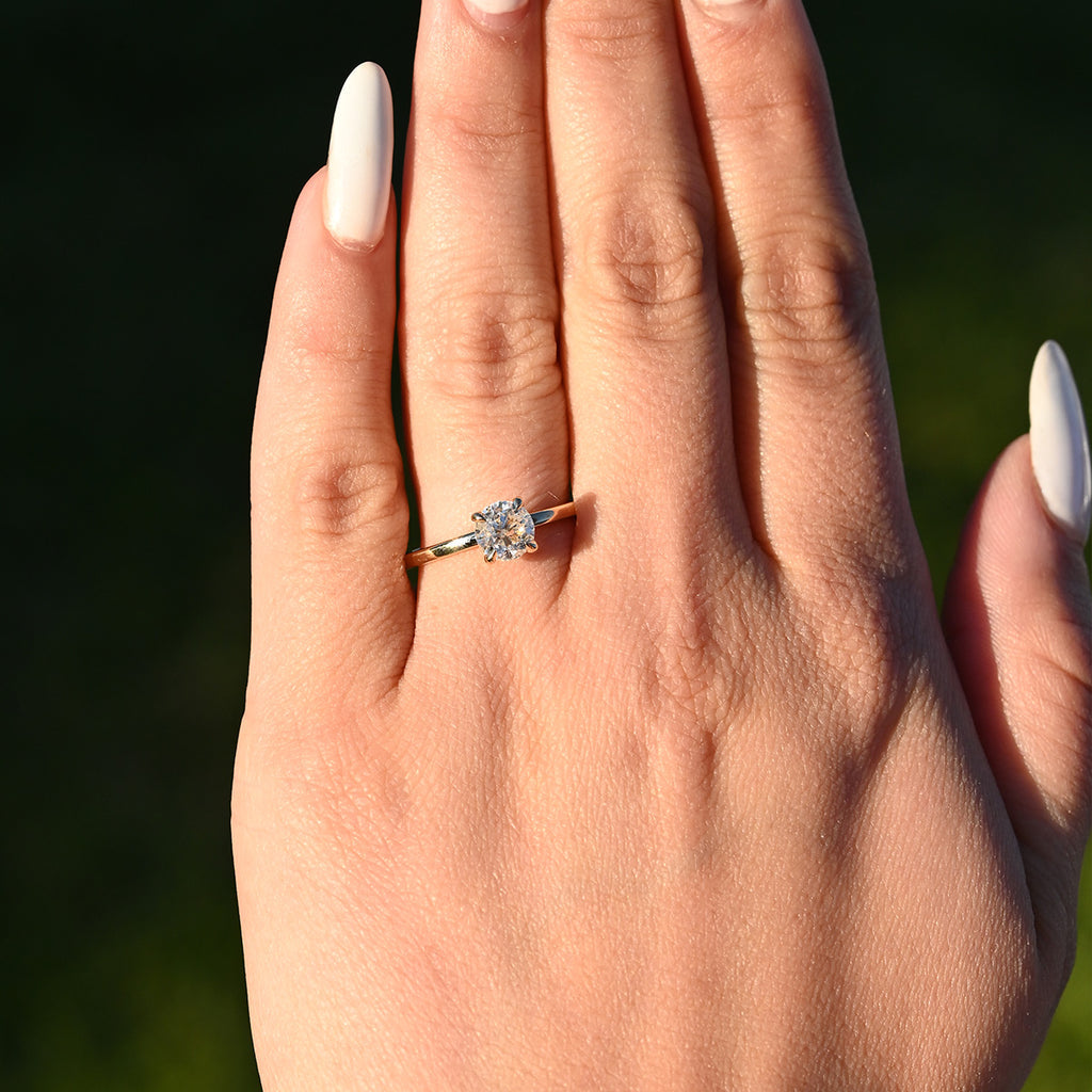 1.01 CT Round CVD Diamond Solitaire Engagement Ring
