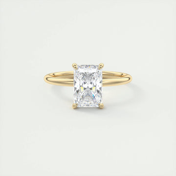 2.0 Ct Radiant Solitaire With Hidden Halo Moissanite Diamond Engagement Ring