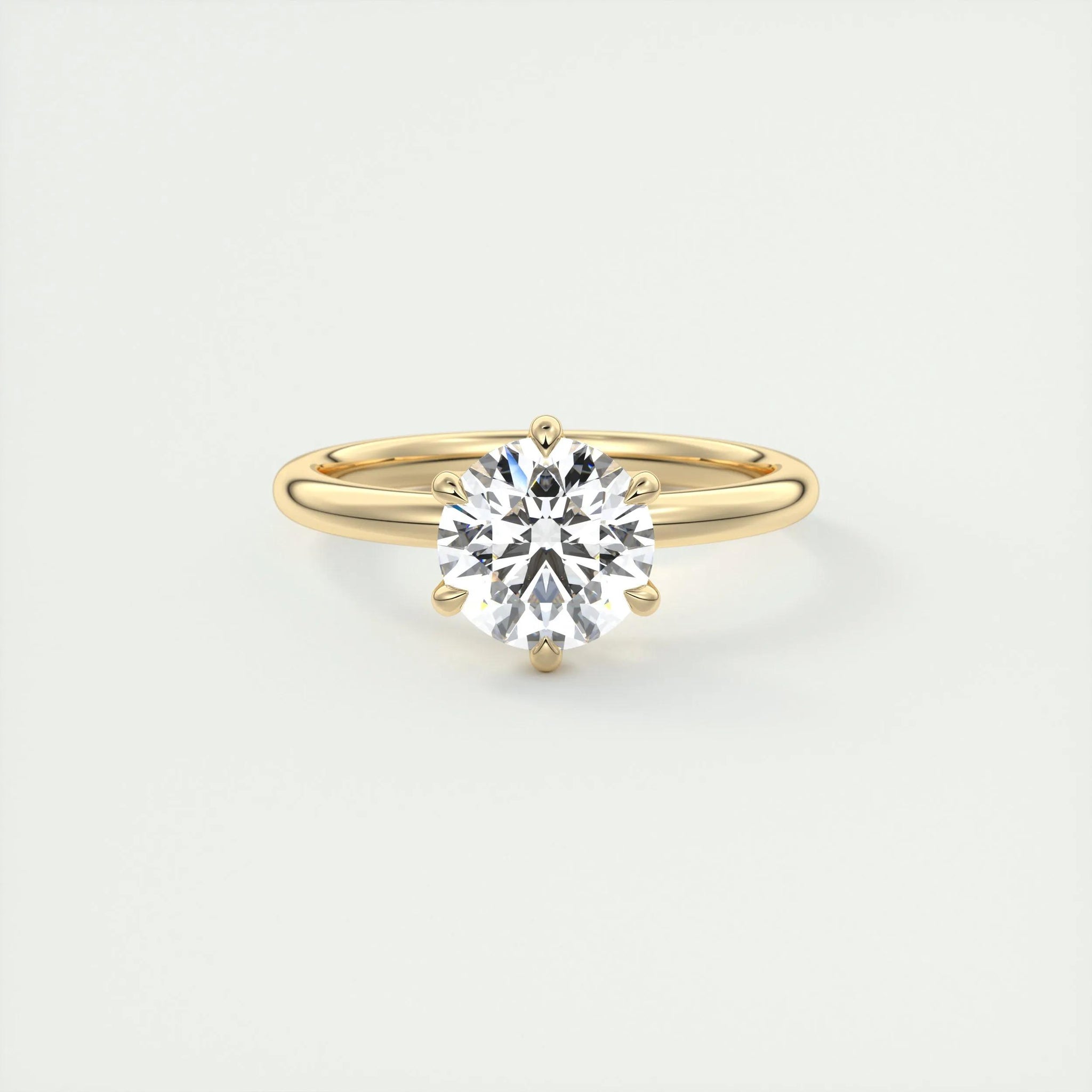 1.86 Ct Solitaire Round Floral Moissanite Diamond Engagement Ring