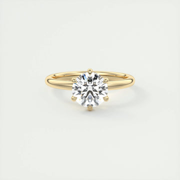 1.86 Ct Solitaire Round Floral Moissanite Diamond Engagement Ring