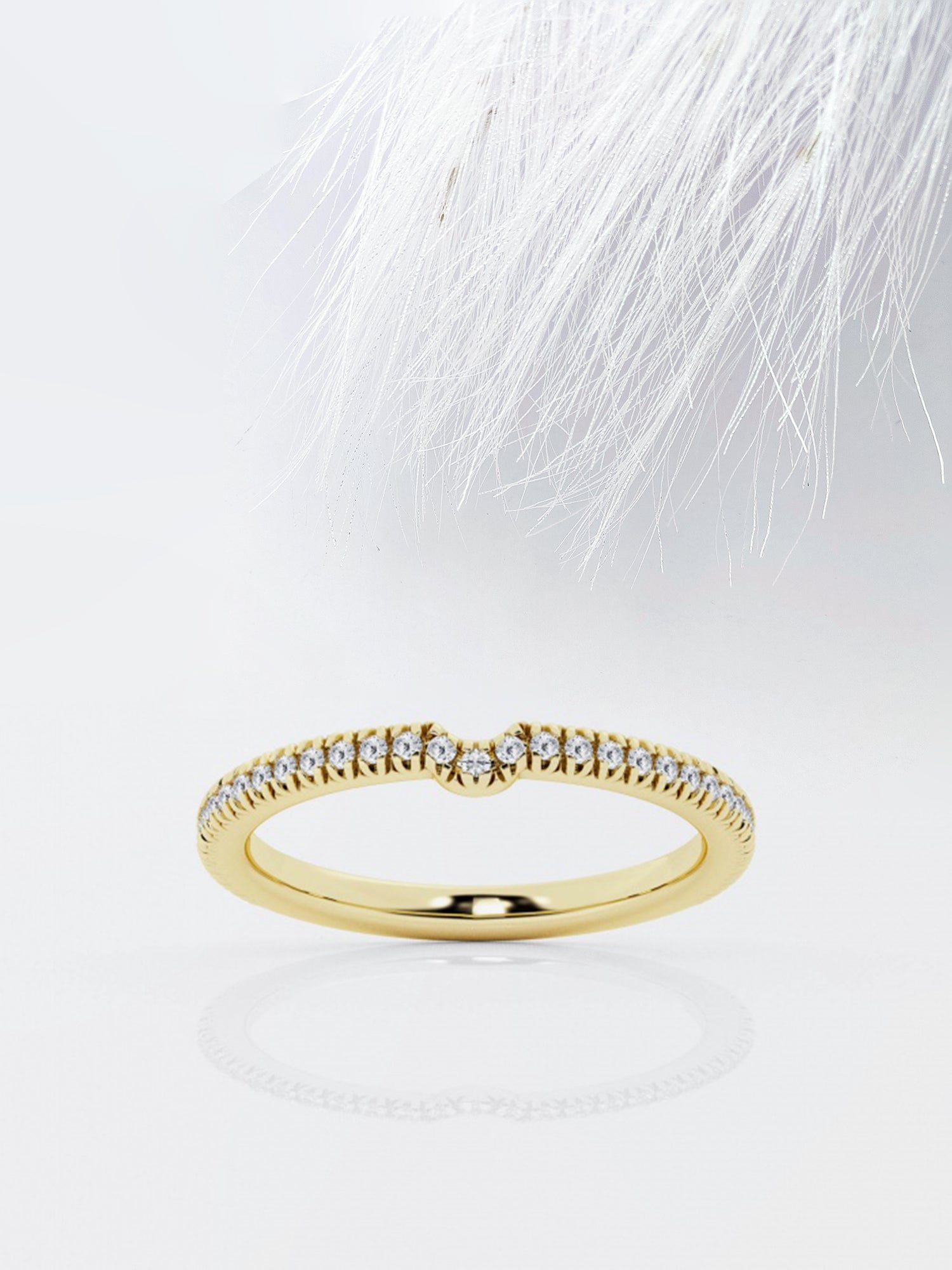 Round FG-VS2 Lab Grown Diamond French Pave Stacking Band