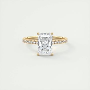 3.6 Ct Radiant Pavé Moissanite Diamond Engagement Ring