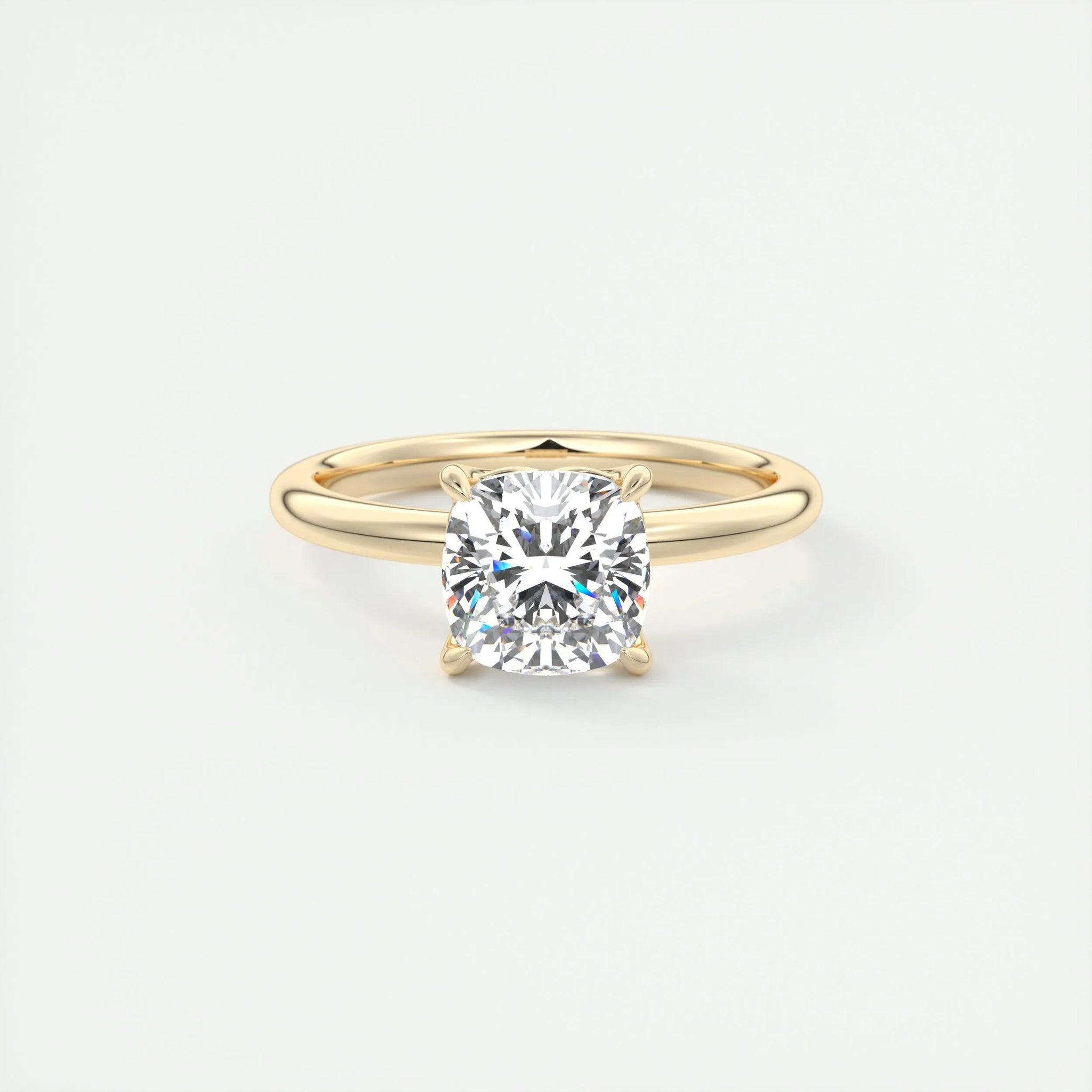 2.0 Ct Cushion Solitaire Moissanite  Diamond  Engagement Ring