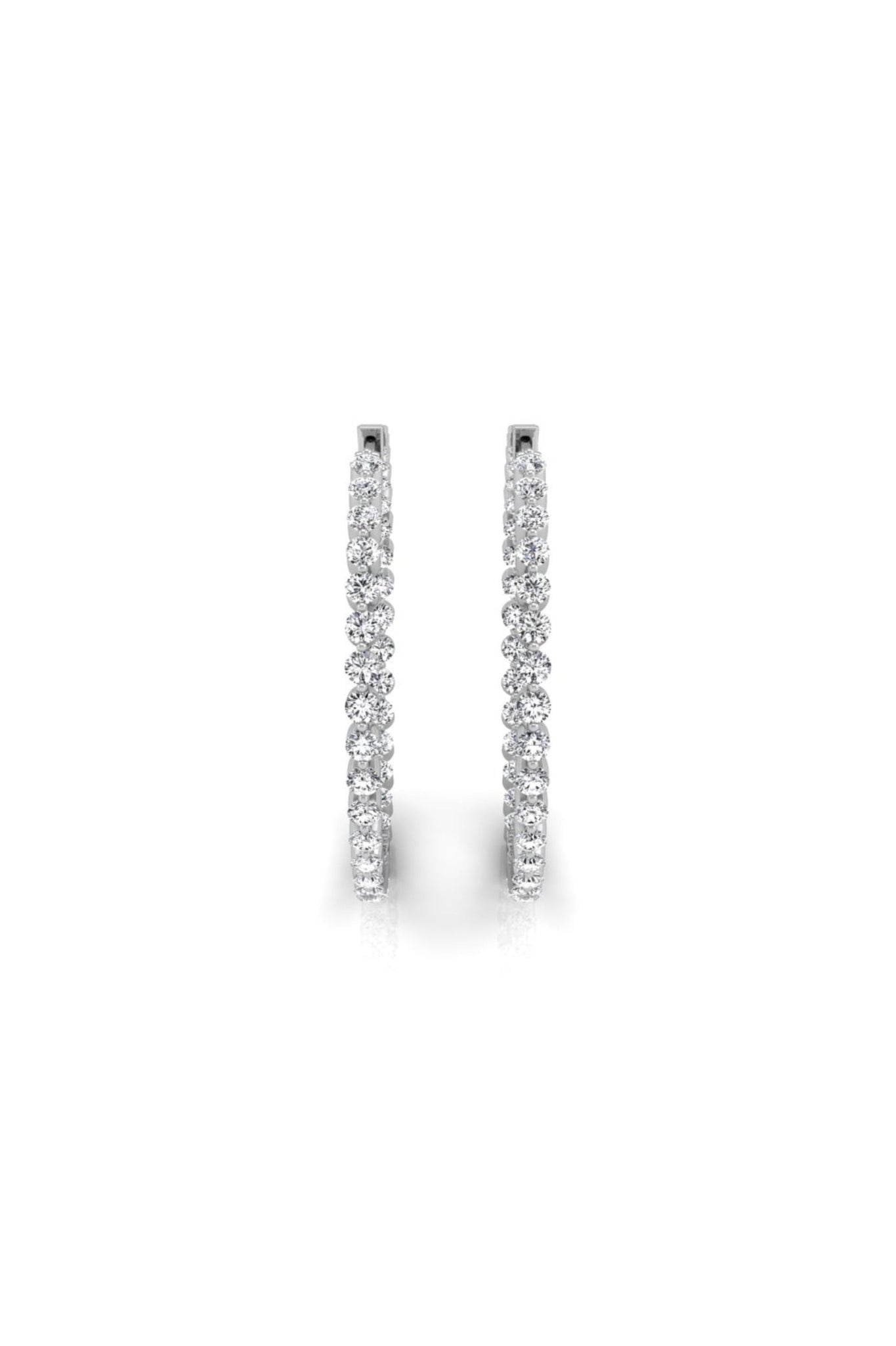 0.32Ct Round Cut Moissanite Hoops Diamond Earrings for Women