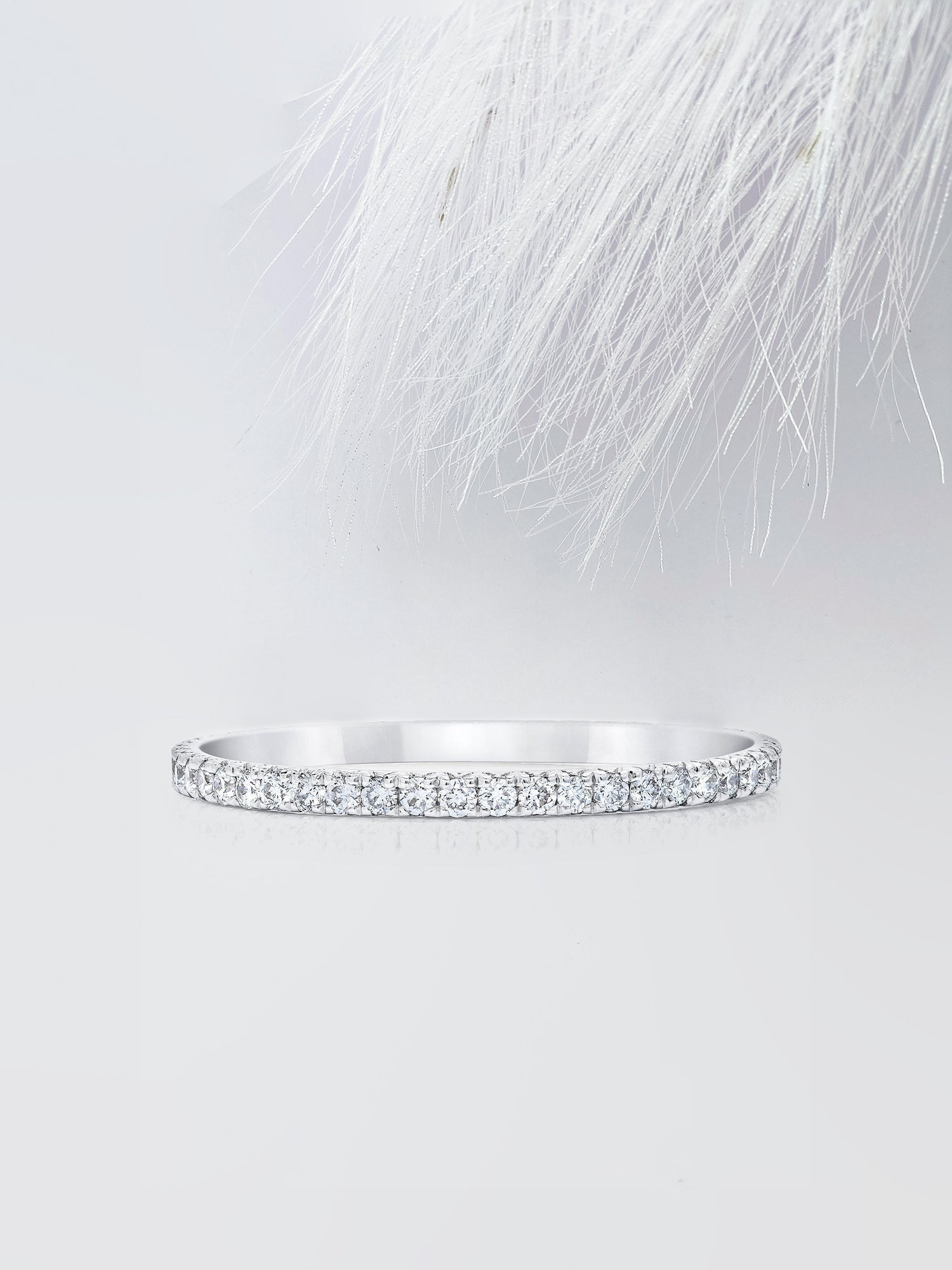 Round Cut Moissanite Full Eternity Diamond Wedding Band in Gold