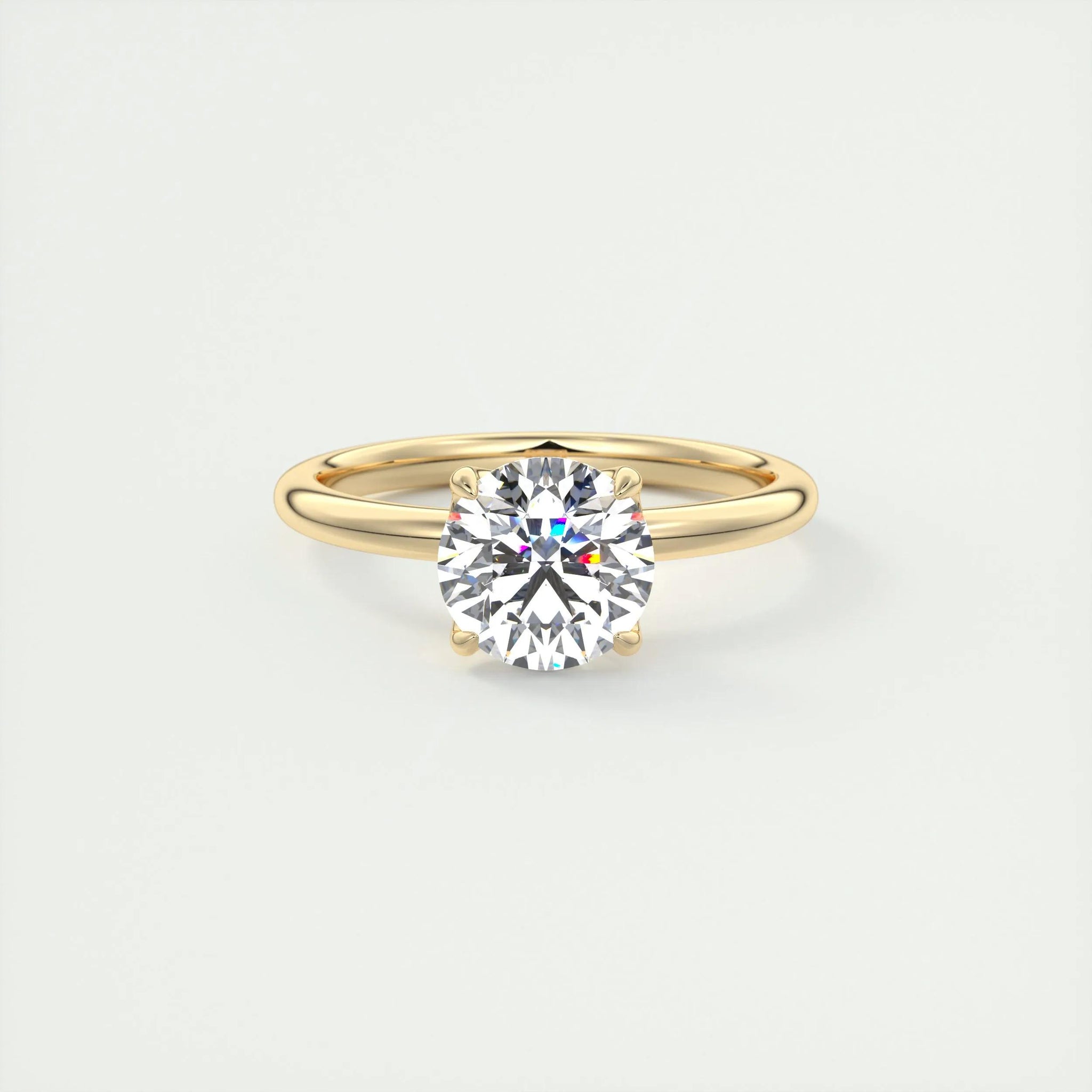 2.18 Ct Round Floral Solitaire Diamond Engagement Ring