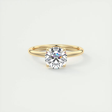 2.18 Ct Round Floral Solitaire Diamond Engagement Ring