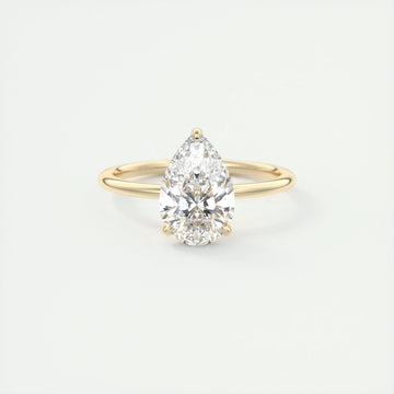 2.2 Ct Solitaire Pear Cut Moissanite Diamond Engagement Ring