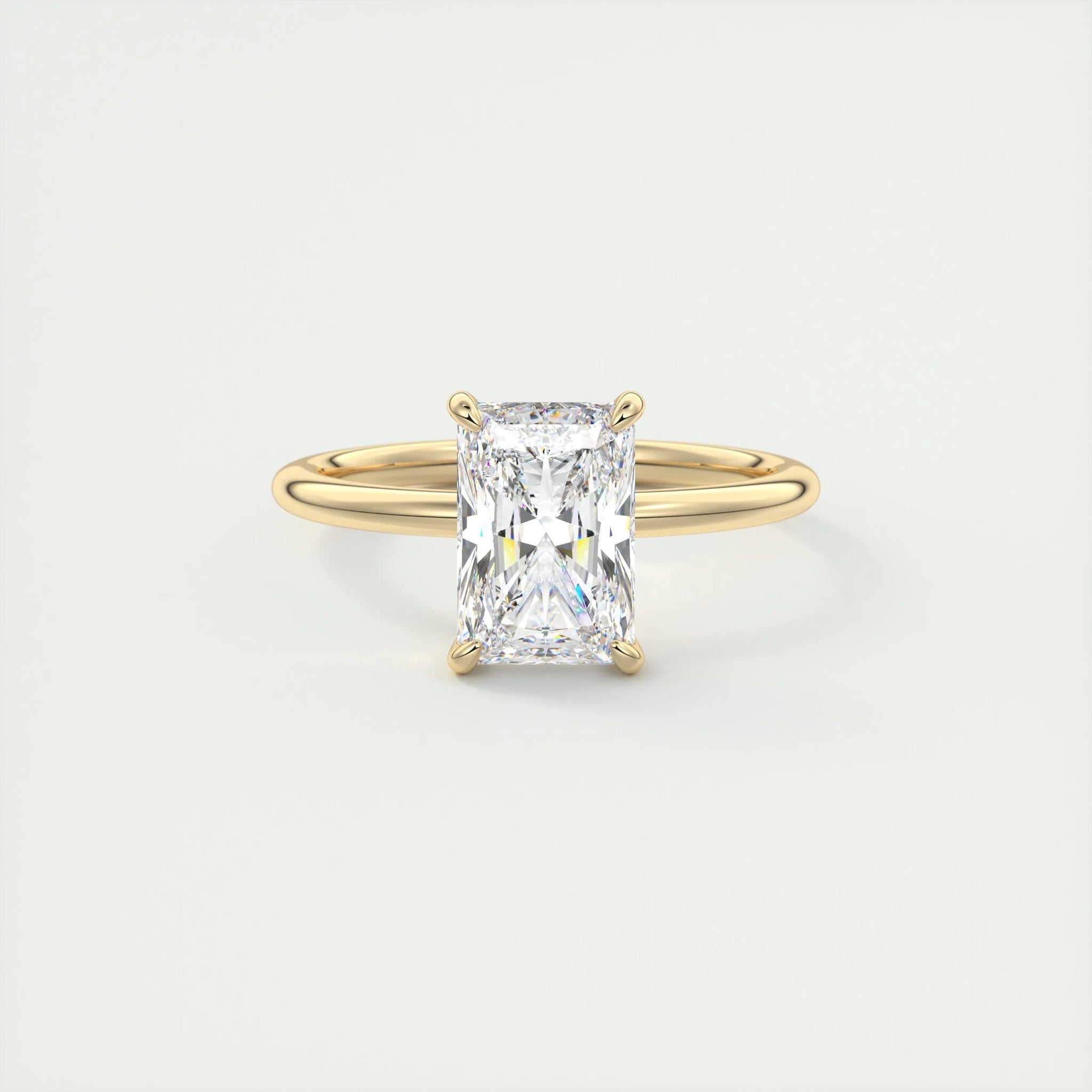 2.5 Ct Solitaire Radiant Cut Moissanite Diamond Engagement Ring