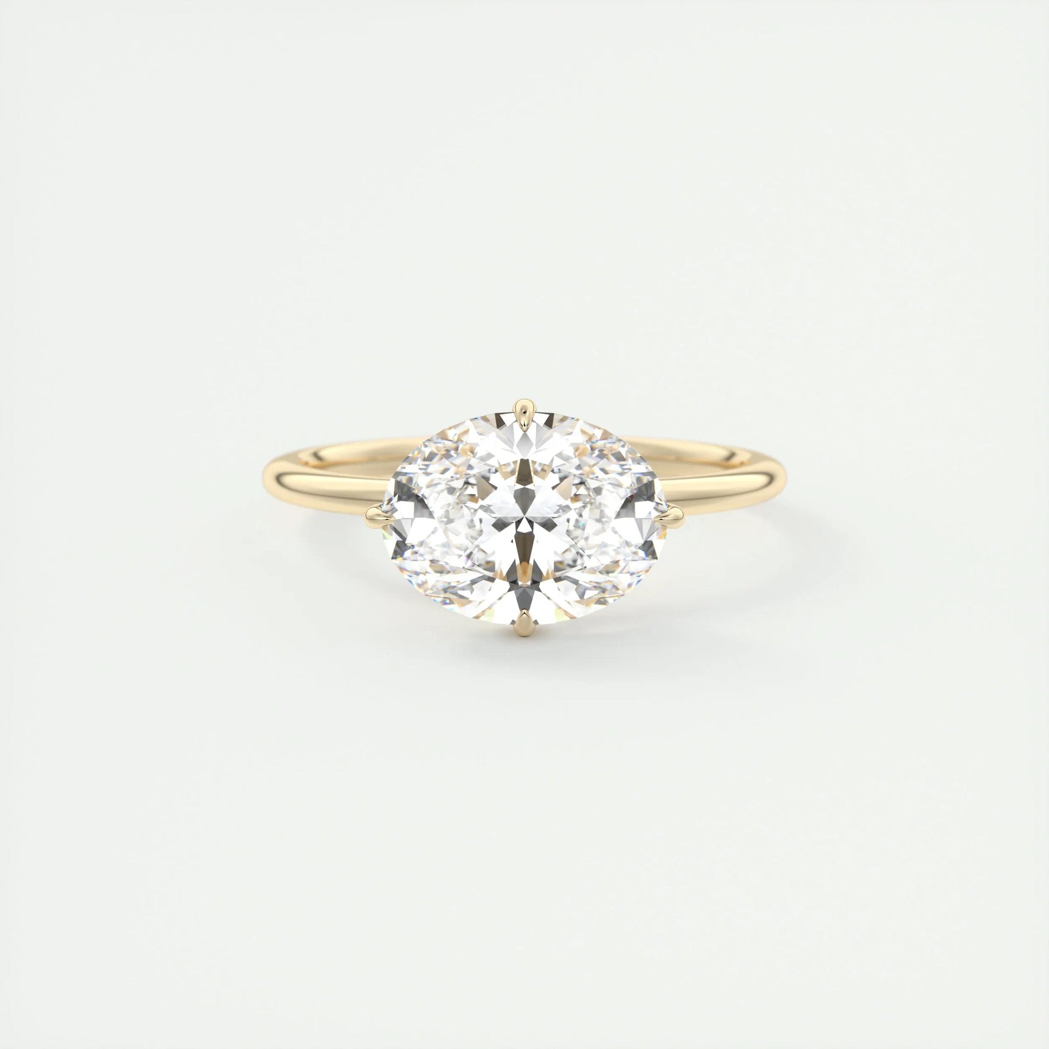 2.5 Ct Oval solitaire with Hidden Halo Moissanite Diamond Engagement Ring