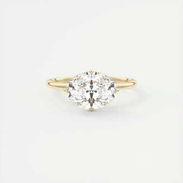 2.5 Ct Oval solitaire with Hidden Halo Moissanite Diamond Engagement Ring