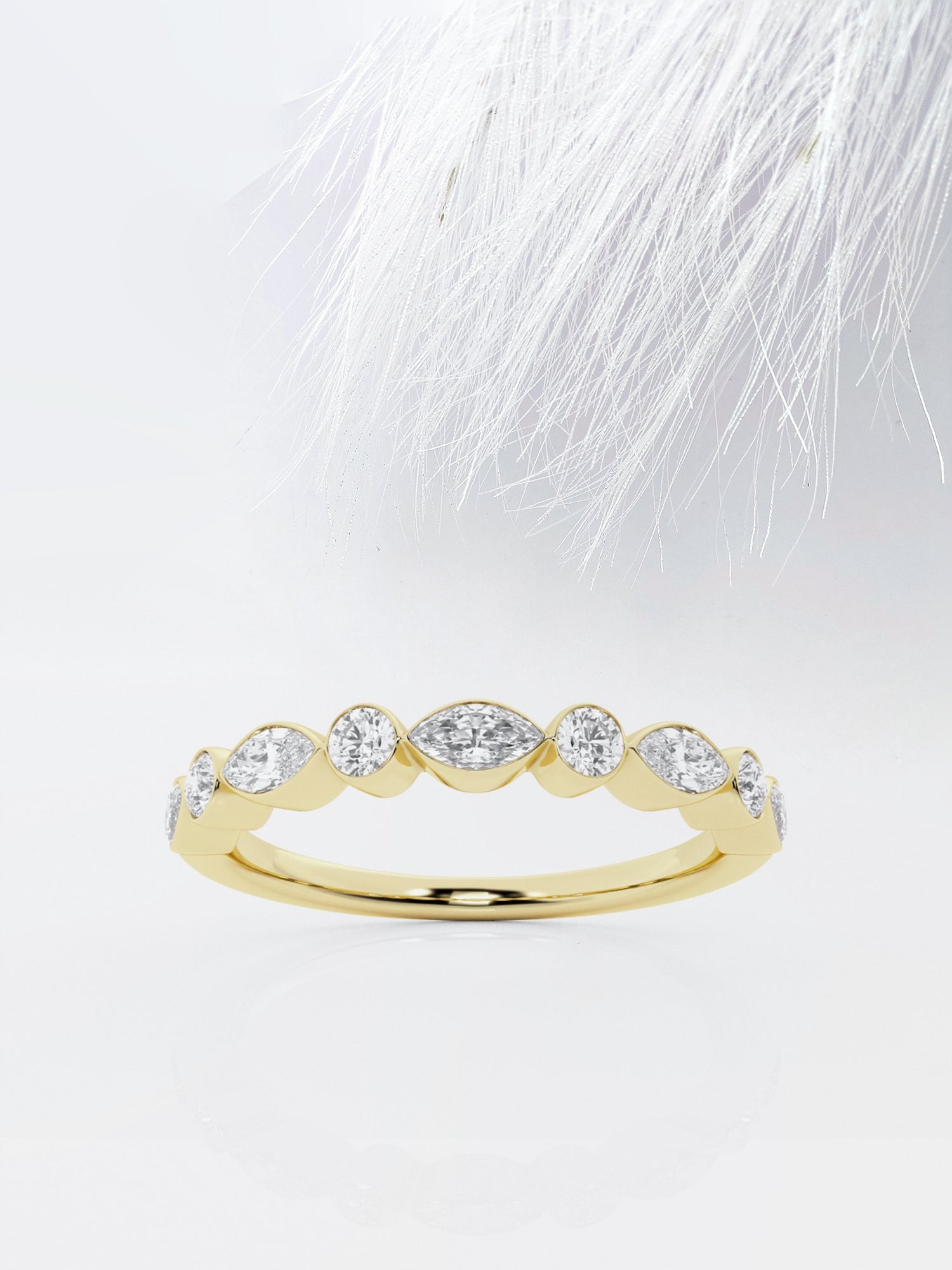 Marquise And Round FG-VS2 Lab Grown Diamond Half Eternity Band