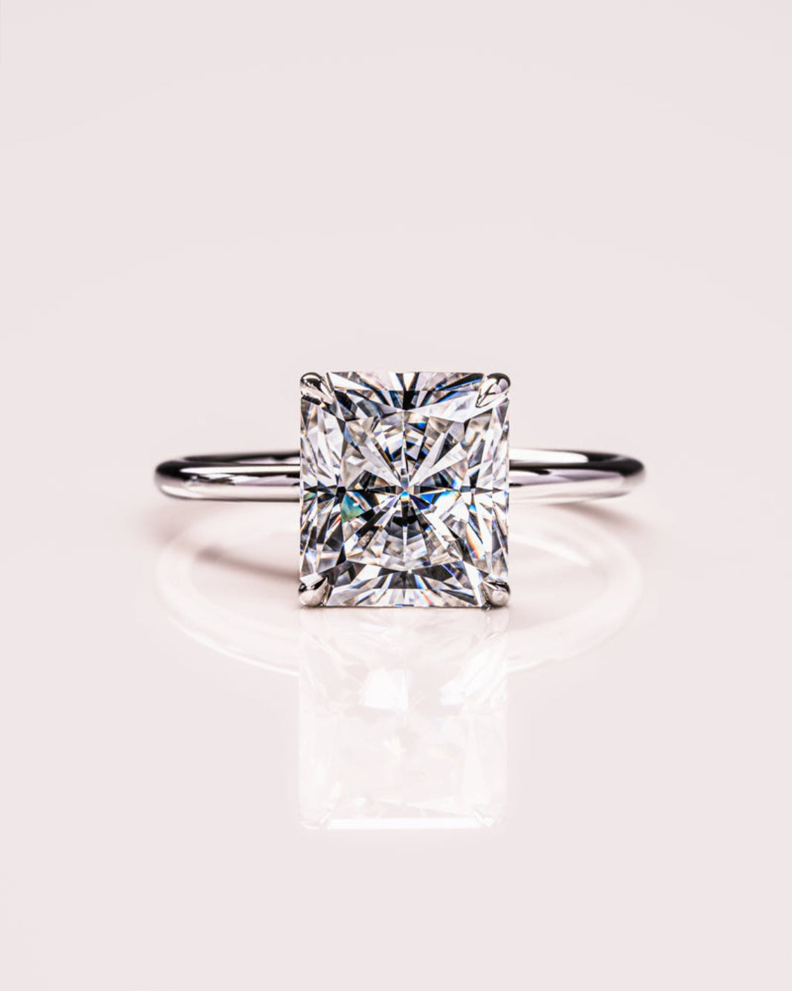 1.43 - 3.43 CT Radiant CVD Diamond Solitaire Engagement Ring