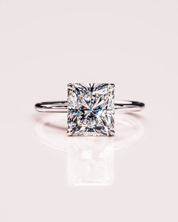 1.43 - 3.43 CT Radiant CVD Diamond Solitaire Engagement Ring