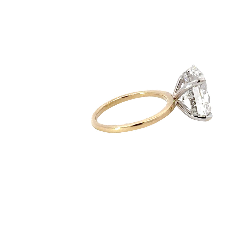 2.0 -5.02 CT Oval CVD Diamond Solitaire Engagement Ring