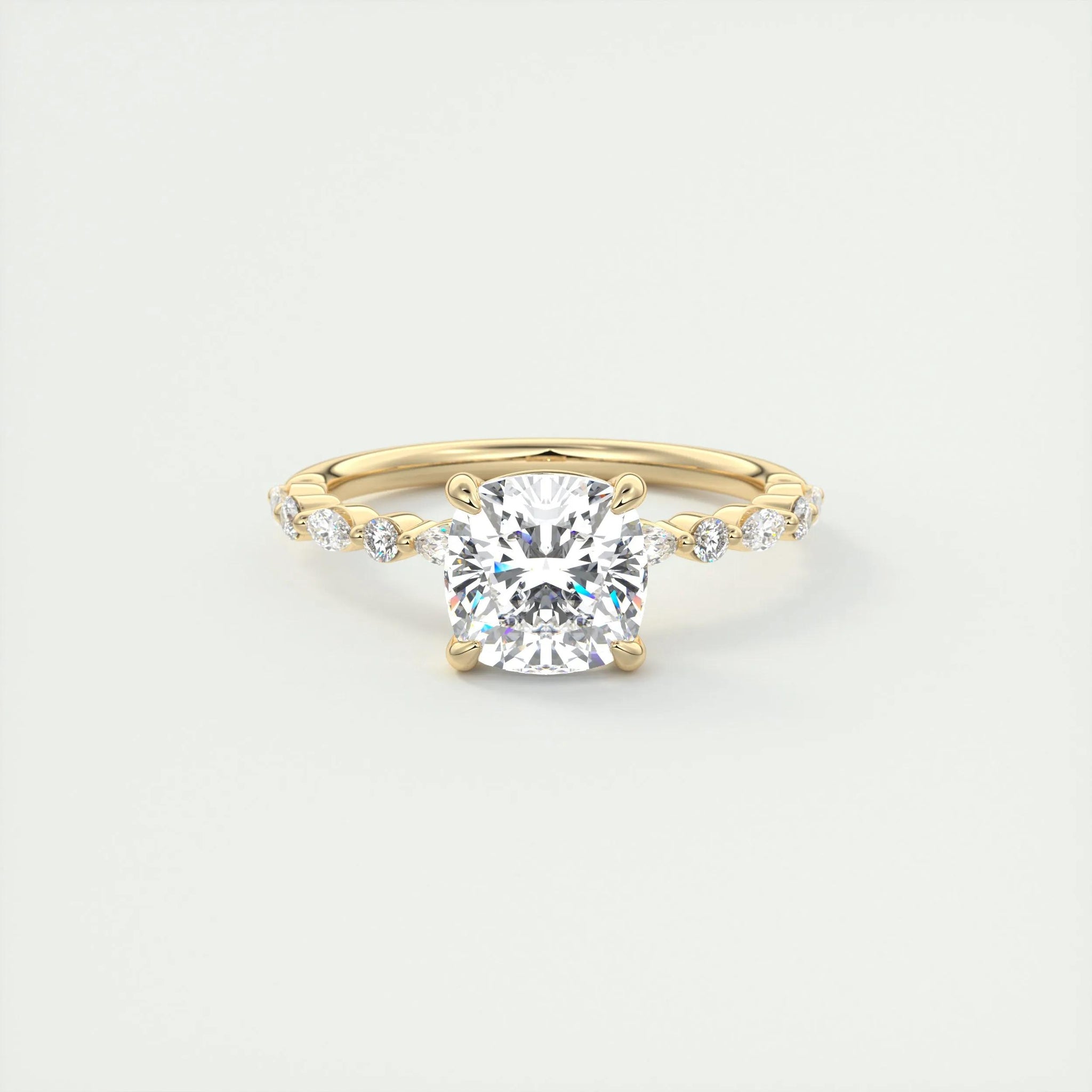 2.35 Ct Round Solitaire with Bubble Moissanite Diamond Engagement Ring