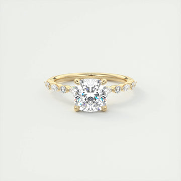 2.35 Ct Round Solitaire with Bubble Moissanite Diamond Engagement Ring