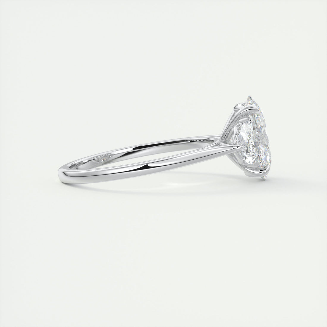 2.0CT Oval Moissanite 3 Stones Engagement Ring