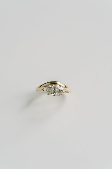 1.50CT-2.50CT East West Marquise Cut Diamond Unique Solitaire Engagement Ring