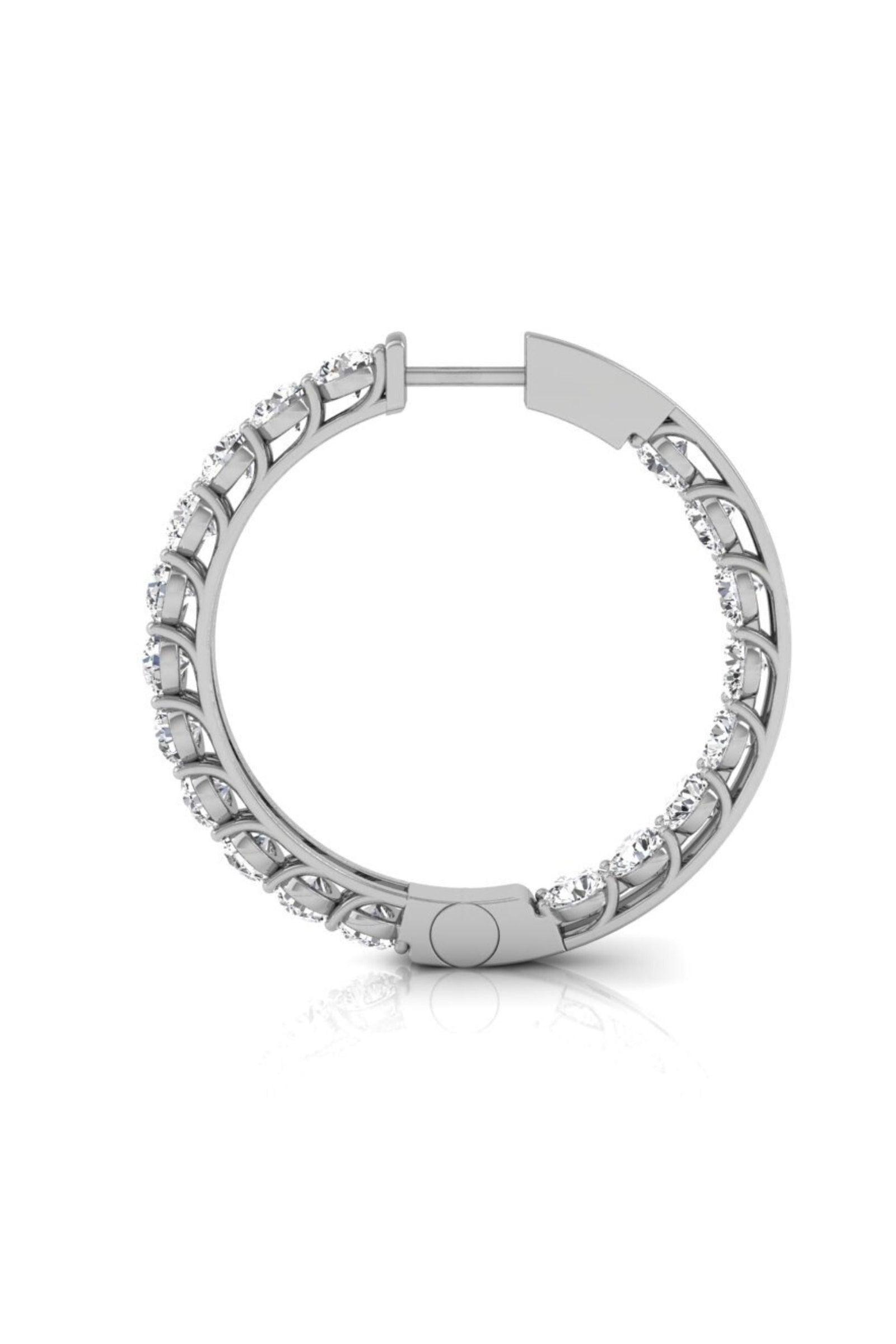 Round Cut Moissanite Hoop Diamond Earrings for Women