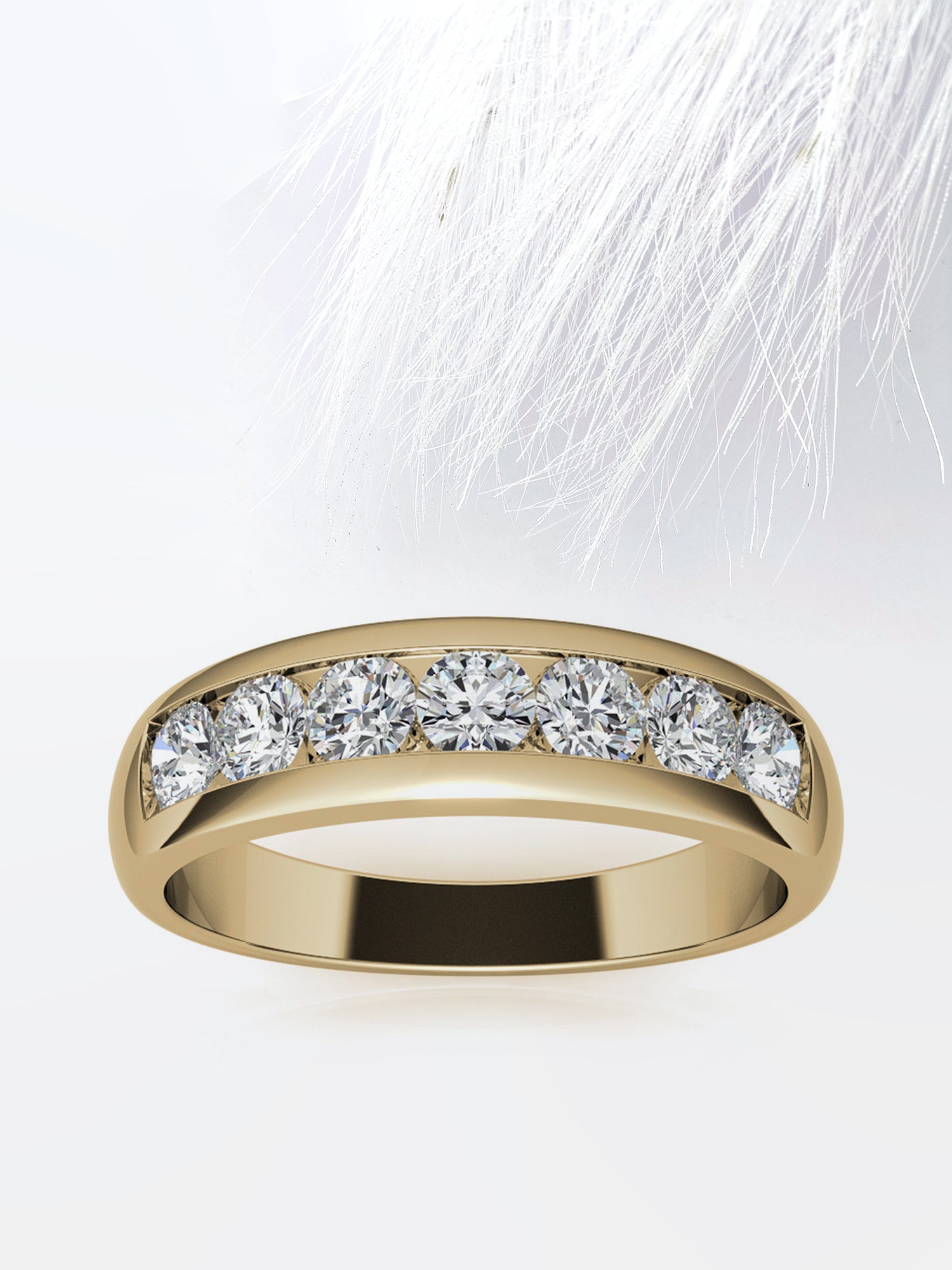 6mm Round Cut Seven Stone Men's Wedding Band in Rose Gold