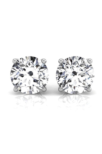 Round Cut Diamond Moissanite Stud Earrings for Her