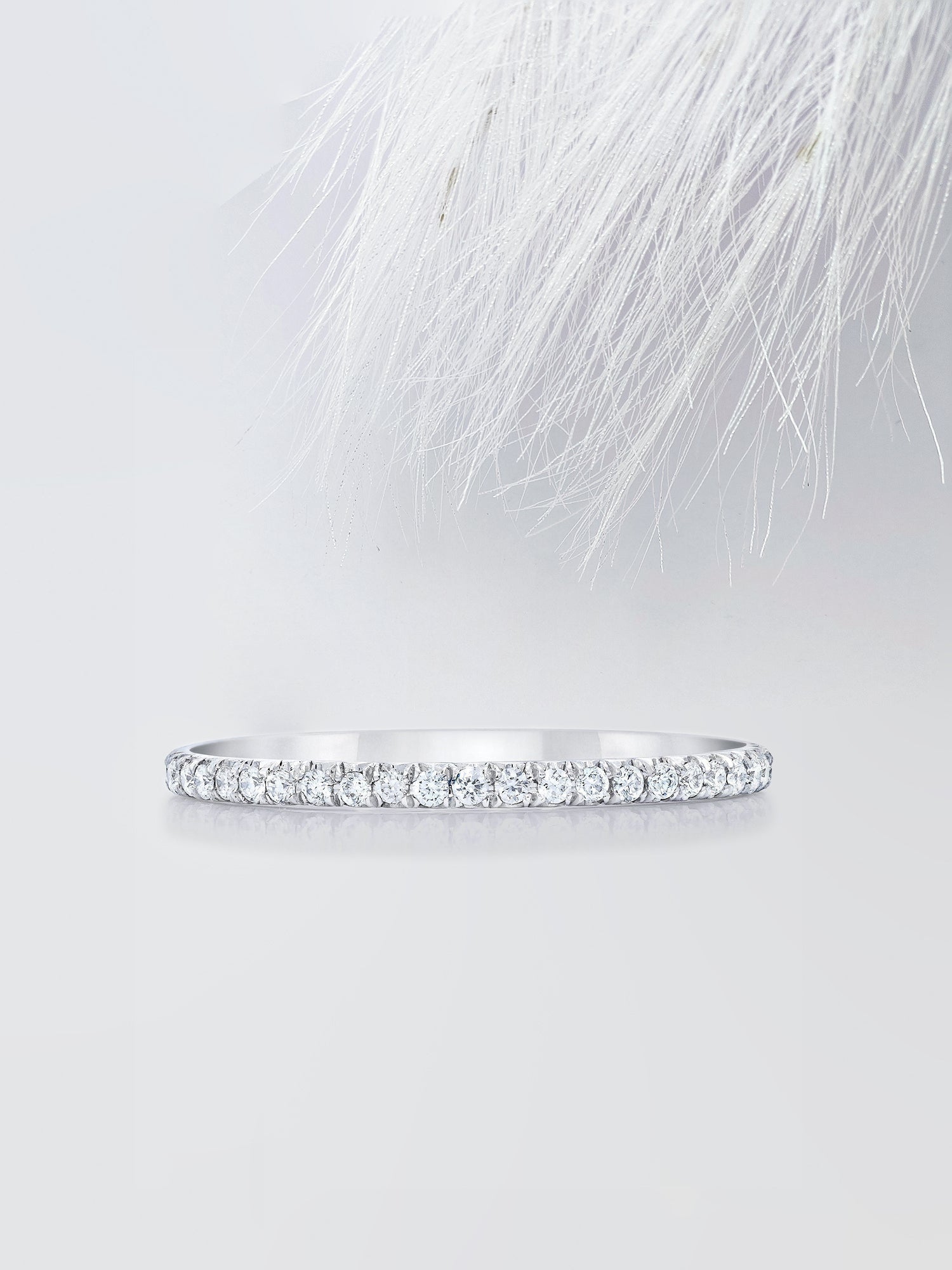 Round Cut Moissanite Full Eternity Diamond Wedding Band