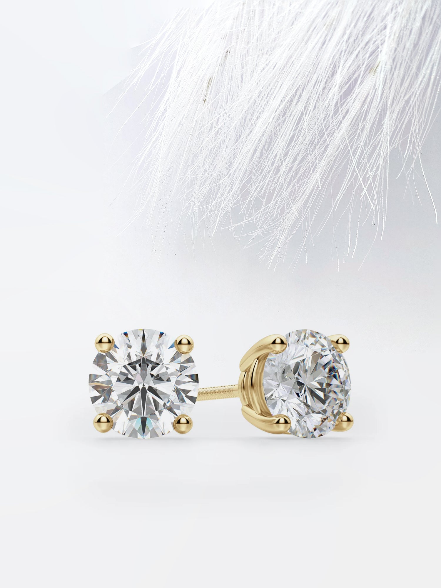 Round Cut Moissanite Stud Diamond Earrings for Women