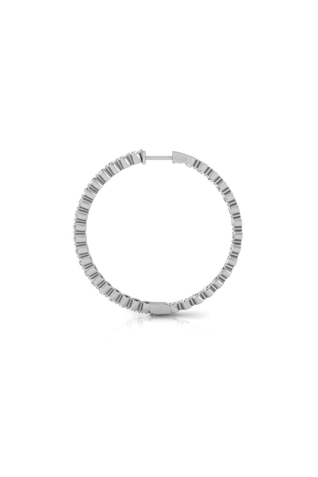 0.32Ct Round Cut Moissanite Hoops Diamond Earrings for Women