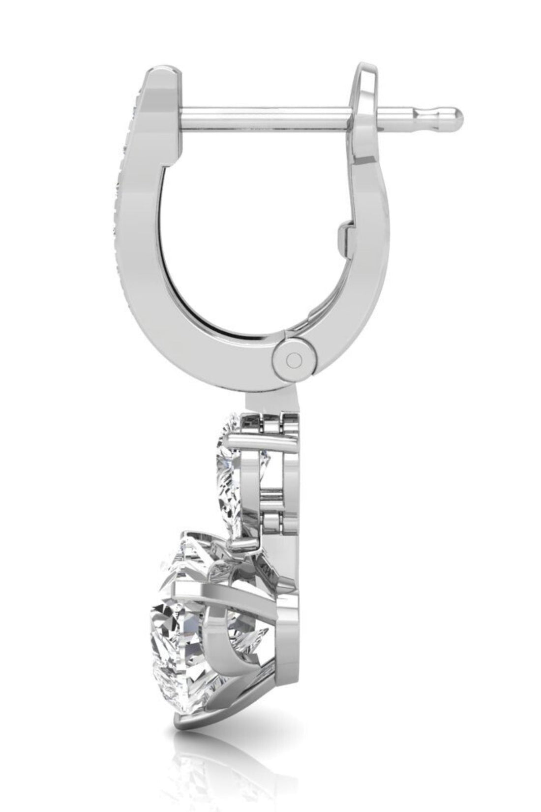 Heart, Pear & Round Cut Diamond Hoops Earrings for Women