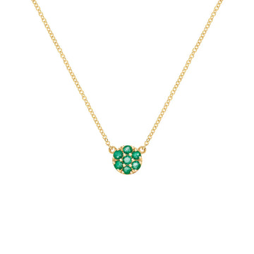 0.25CT Round Emerald Diamond May Birthstone Necklace