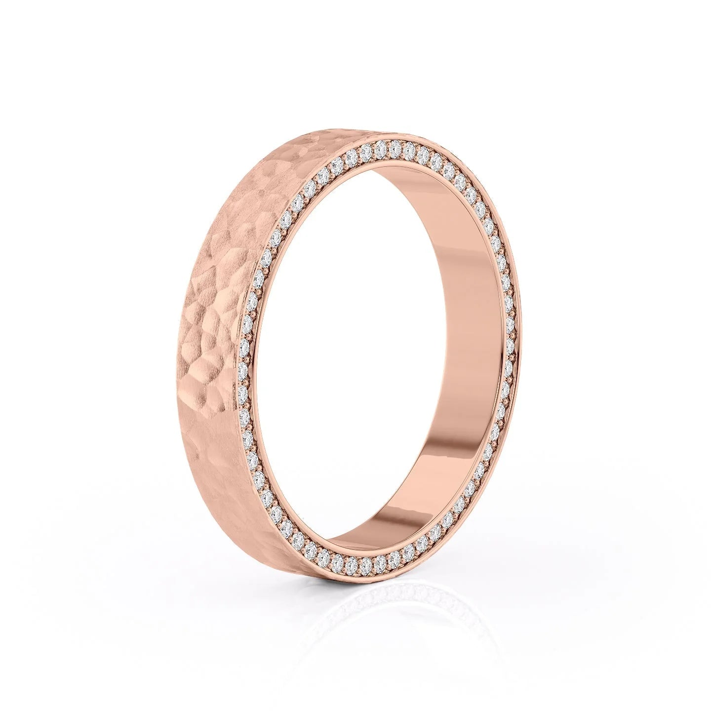 0.8ct Round Cut Matte Moissanite Men's Wedding Band In White Gold