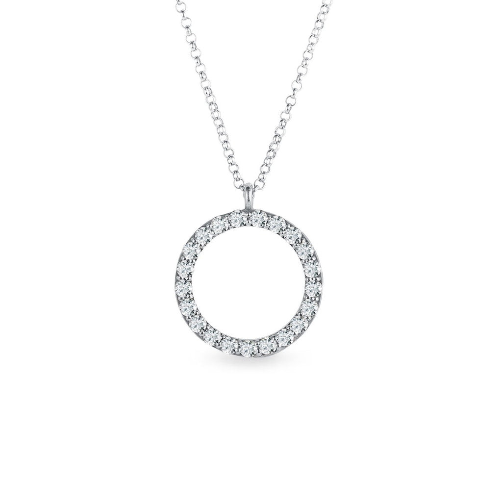 0.30 TCW Round Moissanite Diamond Circle Pendent Necklace