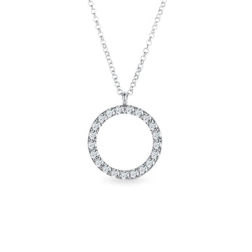 0.30 TCW Round Moissanite Diamond Circle Pendent Necklace