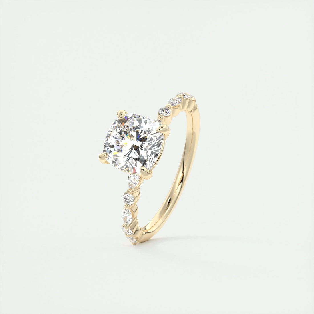 2.35 Ct Round Solitaire with Bubble Moissanite Diamond Engagement Ring