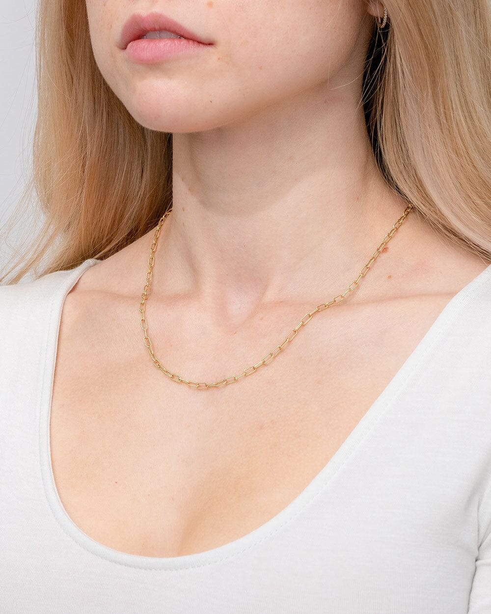 3mm Fancy Beaded Paperclip Necklace