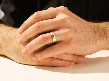 6.0mm Grooved Men's Wedding Band with Ice Matte Finish