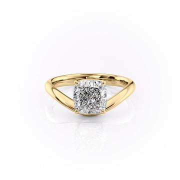 1.50CT-2.50CT Cushion Cut Moissanite Diamond Wave Engagement Ring