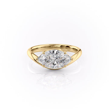 1.50CT-2.50CT Marquise Cut Moissanite Diamond Curve Band Engagement Ring