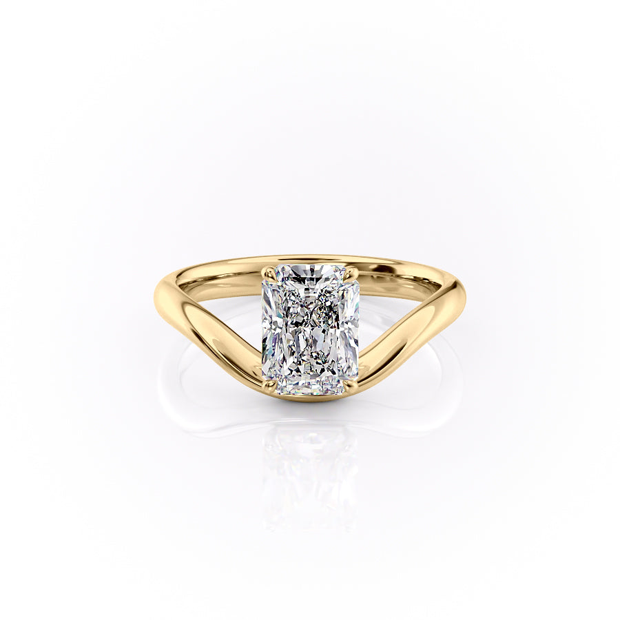 1.50CT-2.50CT Radiant Cut Moissanite Diamond Wave Engagement Ring