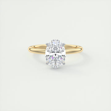 2CT Oval Cut Moissanite Solitaire Two Tone Engagement Ring