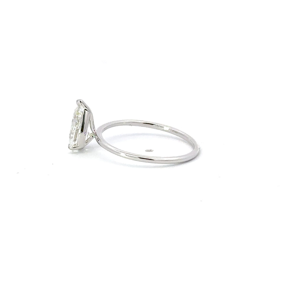 1.04-3.04 CT Pear CVD Diamond Solitaire Engagement Ring