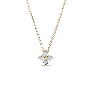 0.26 TCW Round Moissanite Diamond Leaf clover Pendent Necklace