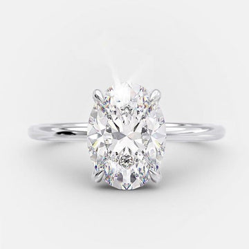 2.0ct Oval Cut Moissanite Solitaire Engagement Ring