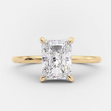 2.0CT Radiant Cut Moissanite Solitaire Diamond Engagement Ring