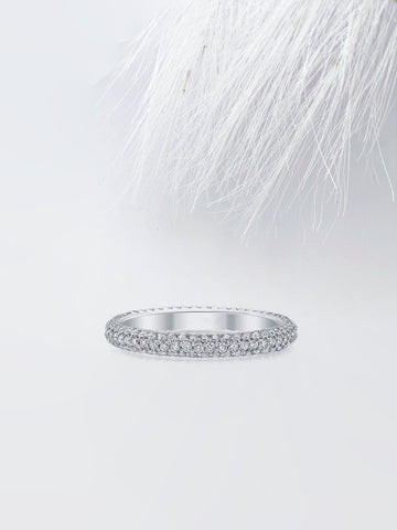 Round FG-VS1 Lab Grown Diamond Cluster Set Eternity Band