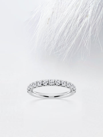 Round FG-VS2 Lab Grown Diamond French Pave Wedding Band