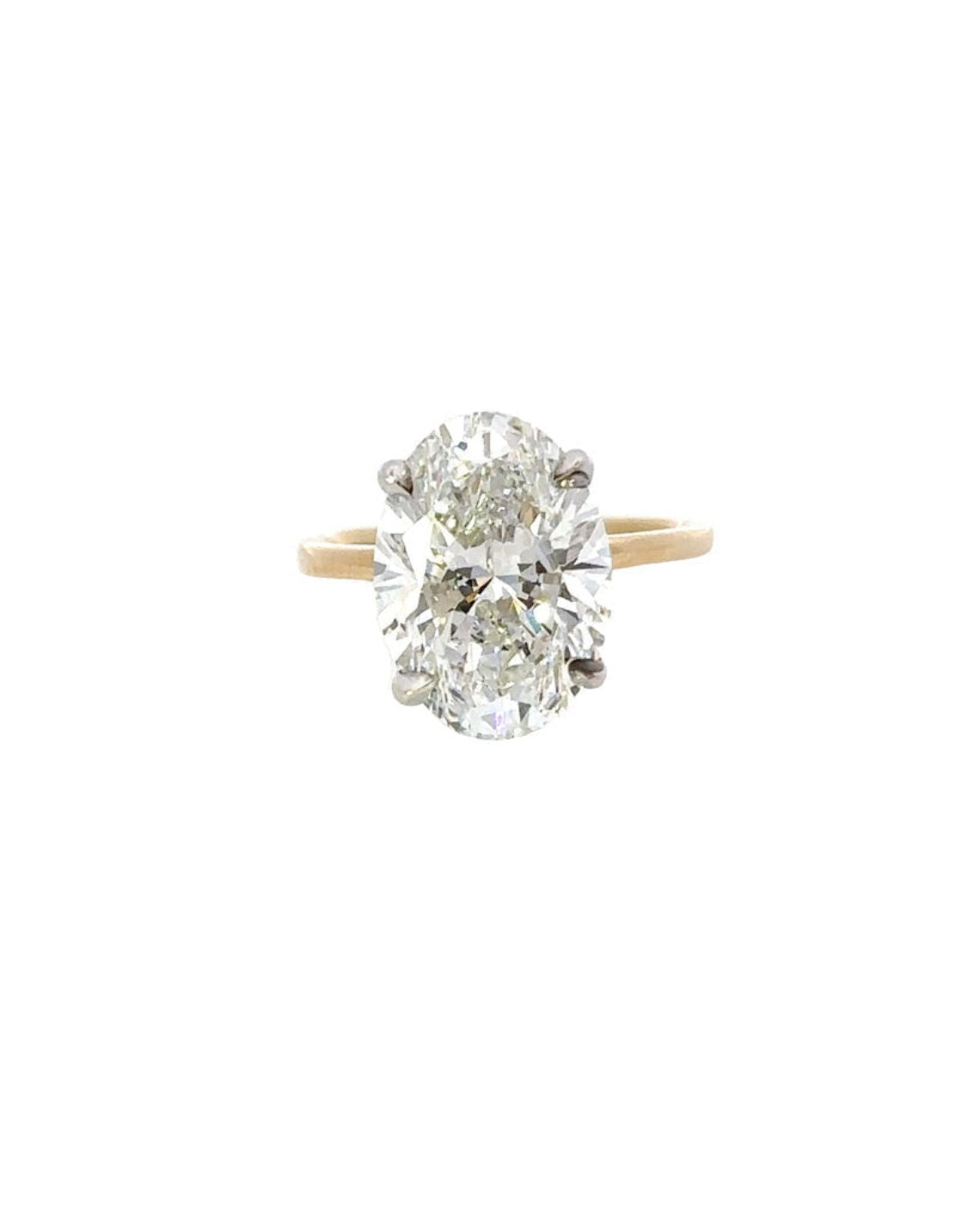 2.0 -5.02 CT Oval CVD Diamond Solitaire Engagement Ring