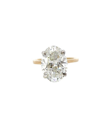 2.0 -5.02 CT Oval CVD Diamond Solitaire Engagement Ring