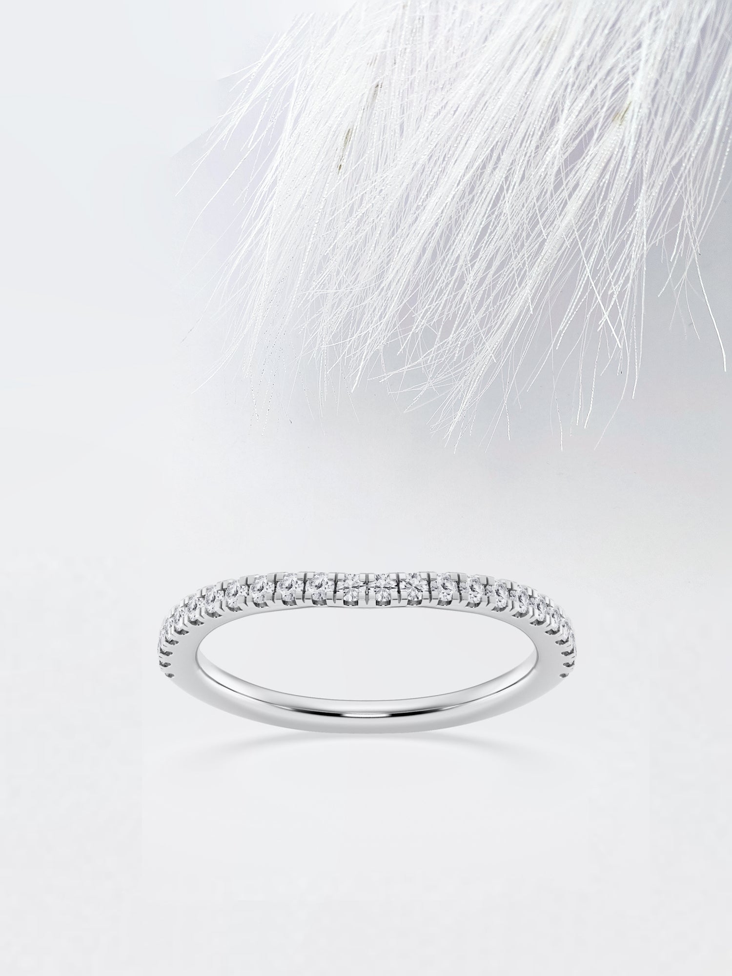 Round FG-VS2 Lab Grown Diamond Curved Eternity Band